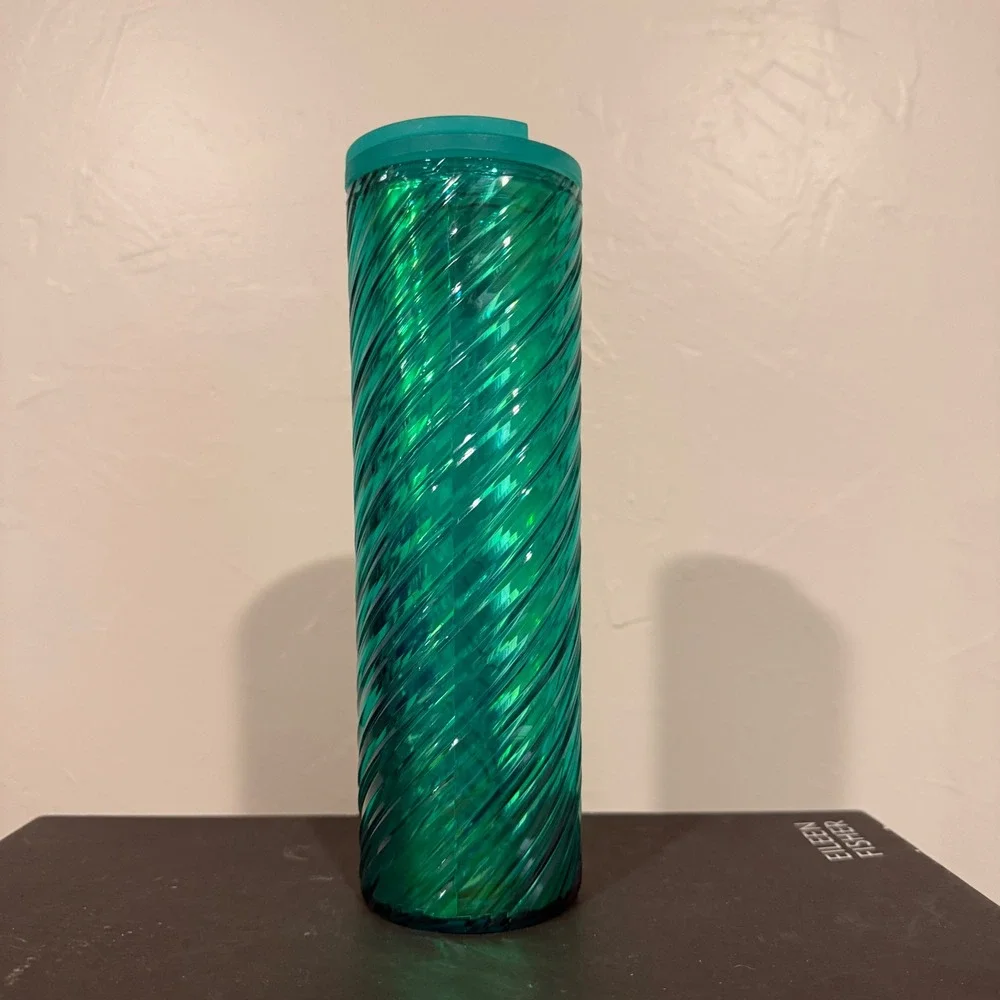 Starbucks Tumbler Unisex 16oz Emerald Green Excellent Iridescent‎ Swirl 2022 Cup